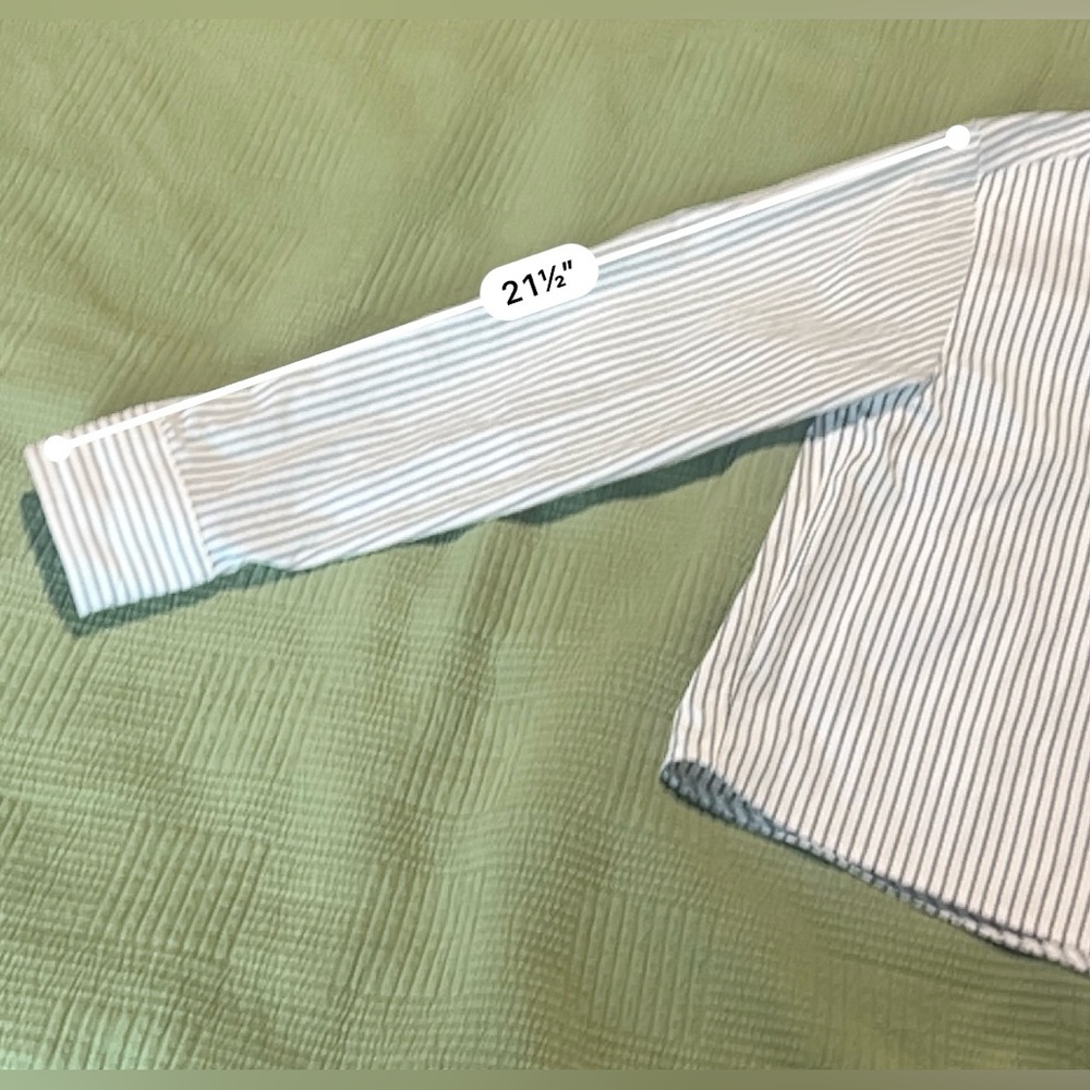 Athleta Midday Cropped Poplin Shirt Repose Navy Stripe Size M - Picture 14 of 14